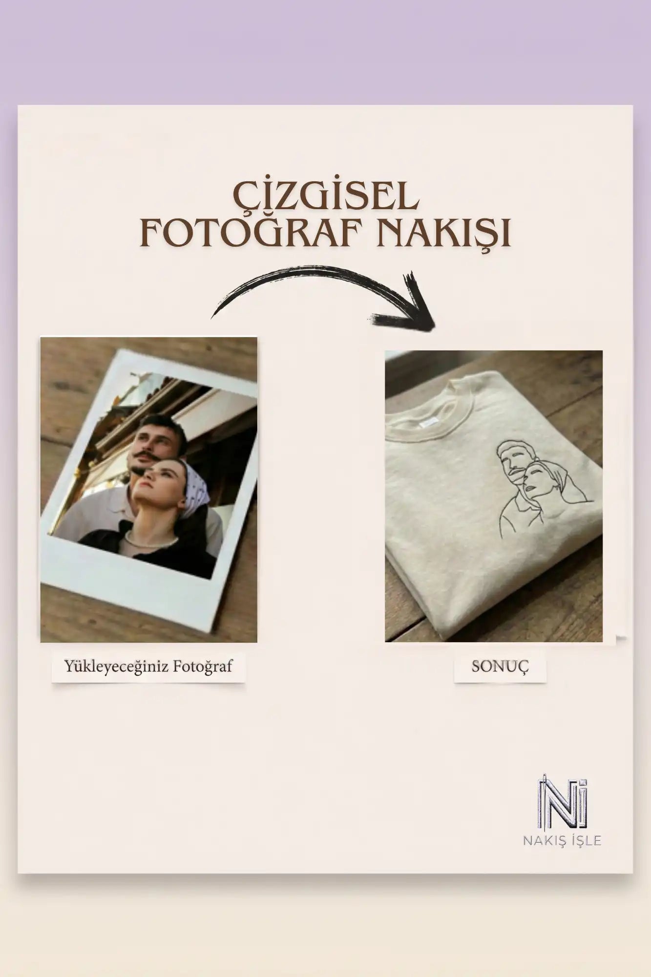 Kişiye Özel Çizgisel Fotoğraf Nakışı