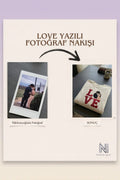 L x V E Yazılı Fotoğraf Nakışı