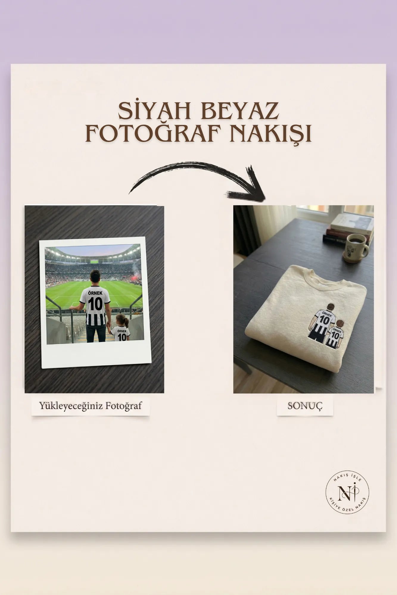 Siyah-Beyaz Formalı Baba-Çocuk: El Ele