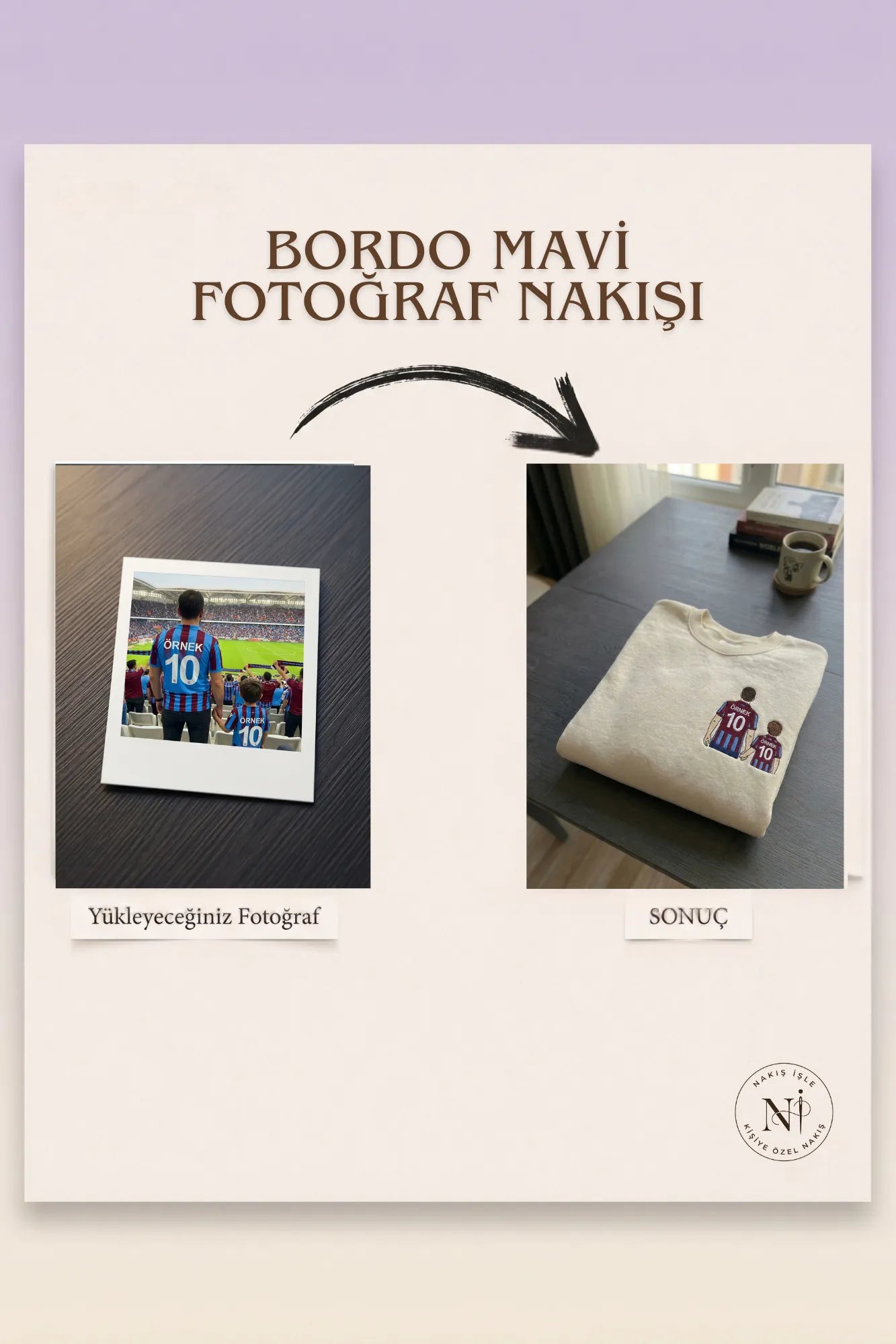 Bordo-Mavi Formalı Baba-Çocuk: El Ele