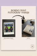 Bordo-Mavi Formalı Anne-Baba-Çocuk