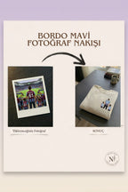 Bordo-Mavi Formalı Baba-2 Çocuk: El Ele