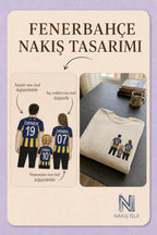 Sarı-Lacivert Formalı Anne-Baba-Çocuk