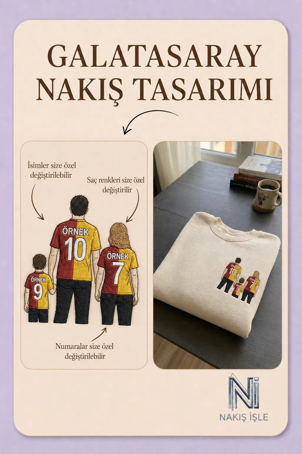 Sarı-Kırmızı Formalı Anne-Baba-Çocuk