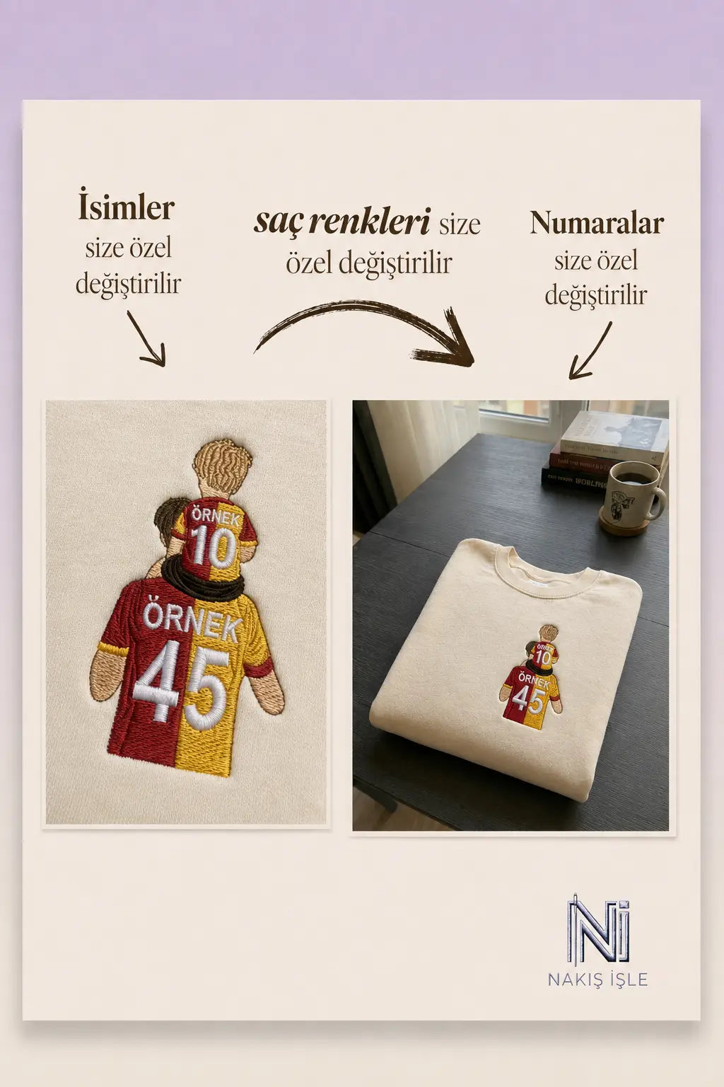 Sarı-Kırmızı Formalı Baba-Çocuk: Omuzda