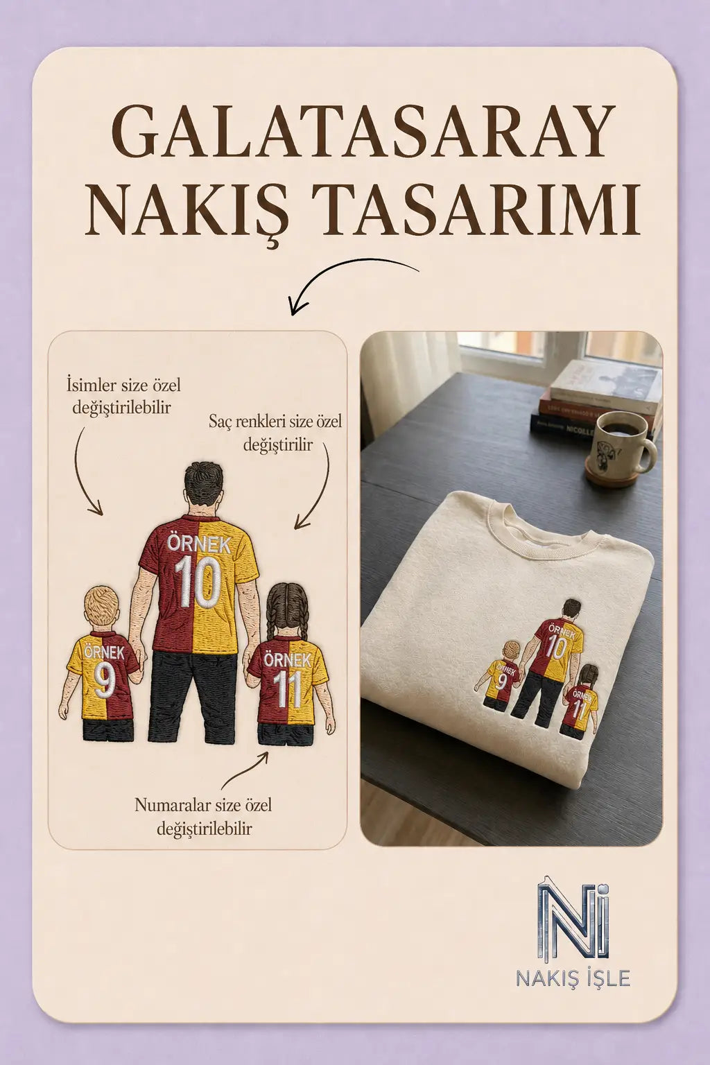 Sarı-Kırmızı Formalı Baba-2 Çocuk: El Ele
