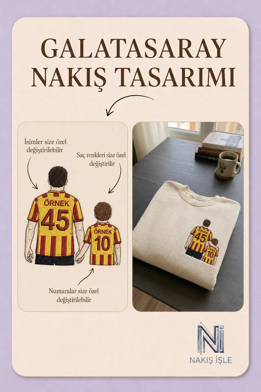 Sarı-Kırmızı Formalı Baba-Çocuk: El Ele