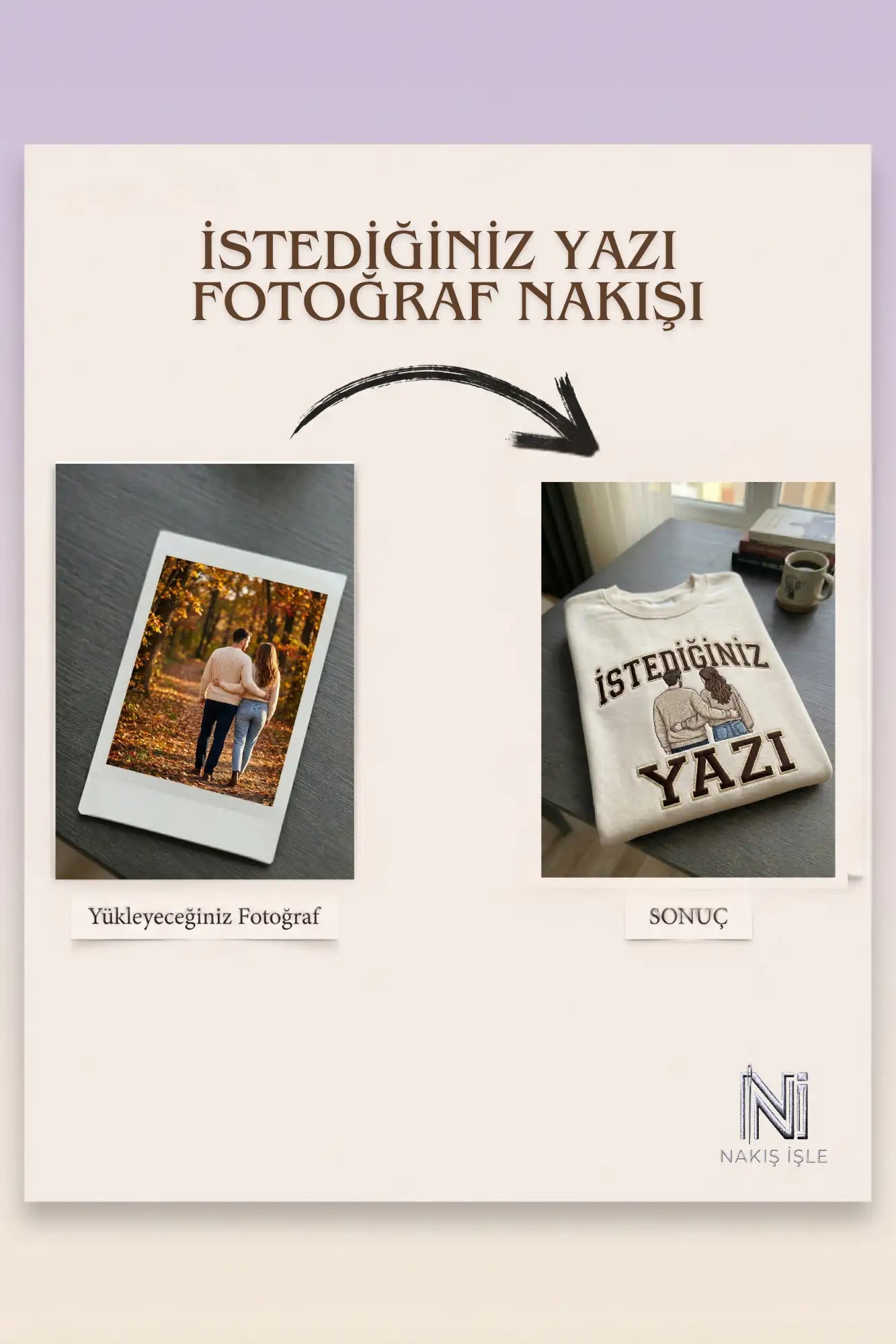 İstediğiniz Yazı + Fotoğraf Nakışı