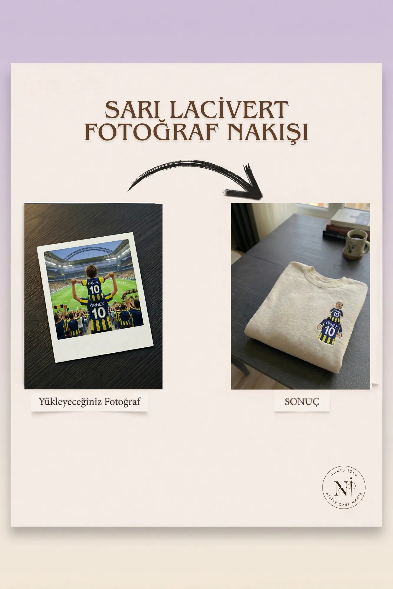 Sarı-Lacivert Formalı Baba-Çocuk: Omuzda